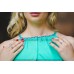 Boho Style Ukrainian Embroidered Maxi Narrow Dress Mint